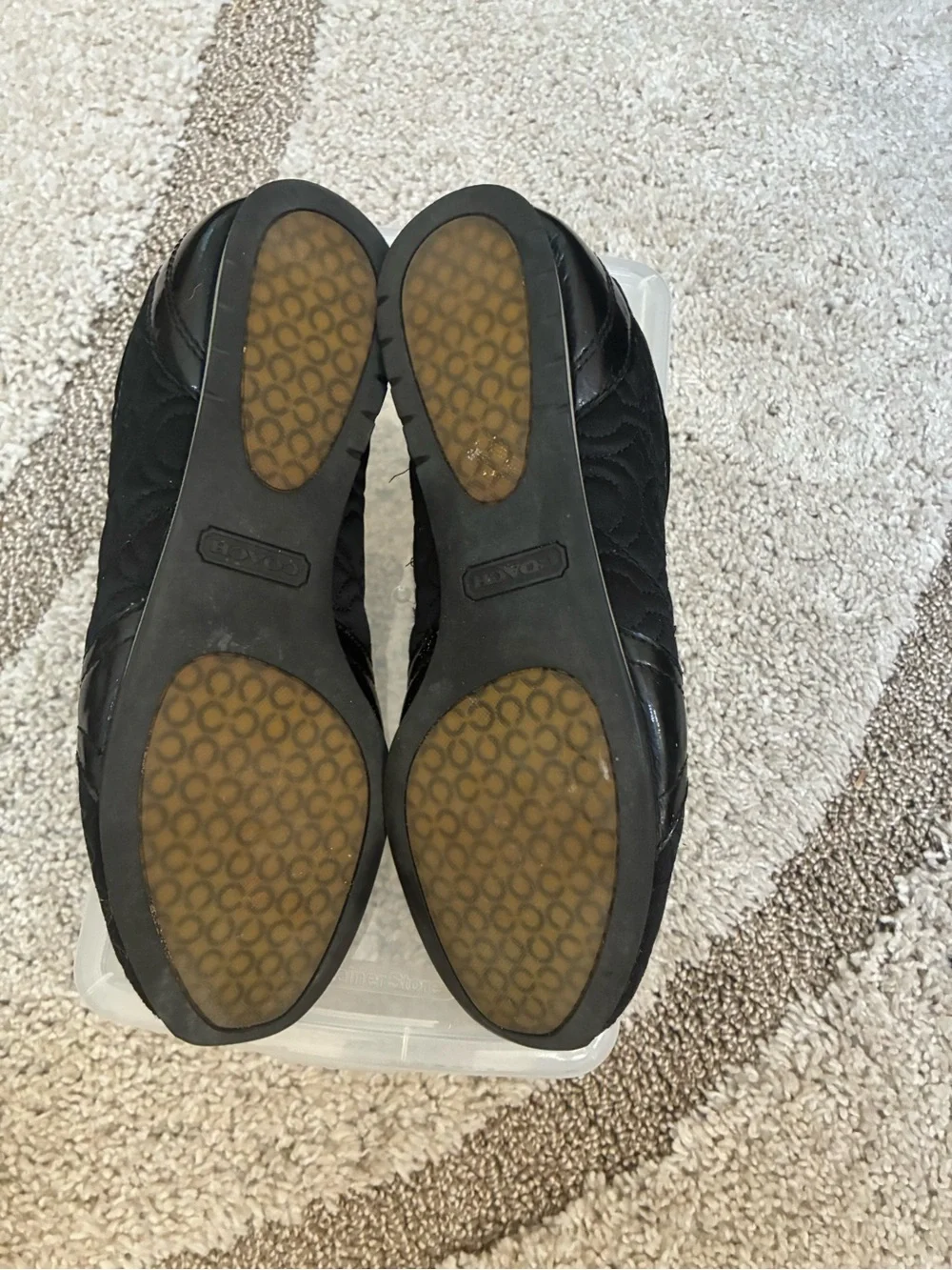Coach Kellee black signature quilted fashion sneakers with patent leather trim